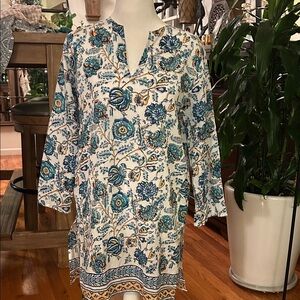 Roller Rabbit Blue and White Floral Tunic